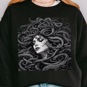 Medusa Snake Face Sweatshirt: Greek Mythology Witchy Jumper