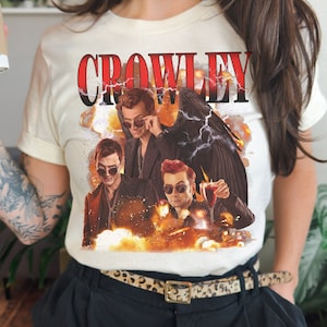 Good Omens Crowley Y2K Graphic Tee - Ineffable Husbands