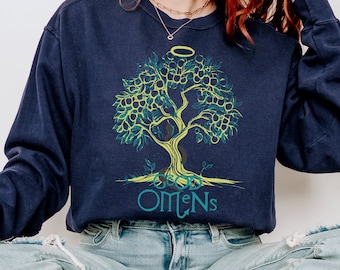 Felpa con grafica fan art di Good Omens / Pullover con grafica fantasy TV con disegno dell'Albero della Conoscenza