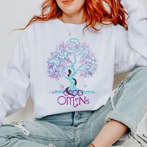 Good Omens Sweatshirt: Tree of Knowledge, Aziraphale & Crowley - Comfort Colors