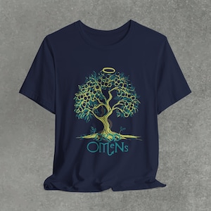 Good Omens Tree of Knowledge T-Shirt: Aziraphale & Crowley Doodle