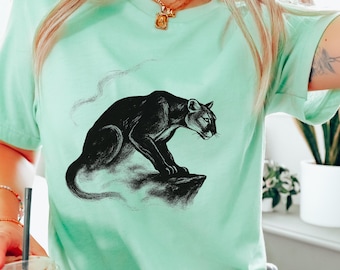 Black Panther Shirt Wild Cat Graphic Tee Nature Lover T-shirt