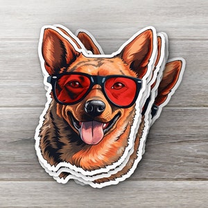 Australian Cattle Dog Aufkleber Rot Heeler Wasserdicht Rinderhunde, Rot Heeler, 3-Zoll-Vinyl-Aufkleber