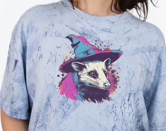 Witch Possum Shirt – Pastel Goth Opossum Tie Dye Tee