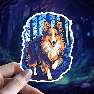 Holographic Sheltie Sticker: Shetland Sheepdog Decal