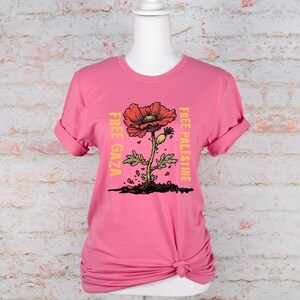 Free Gaza Palestine Shirt - Stand With Palestine Flower Crewneck All Proceeds Donated To PCRF