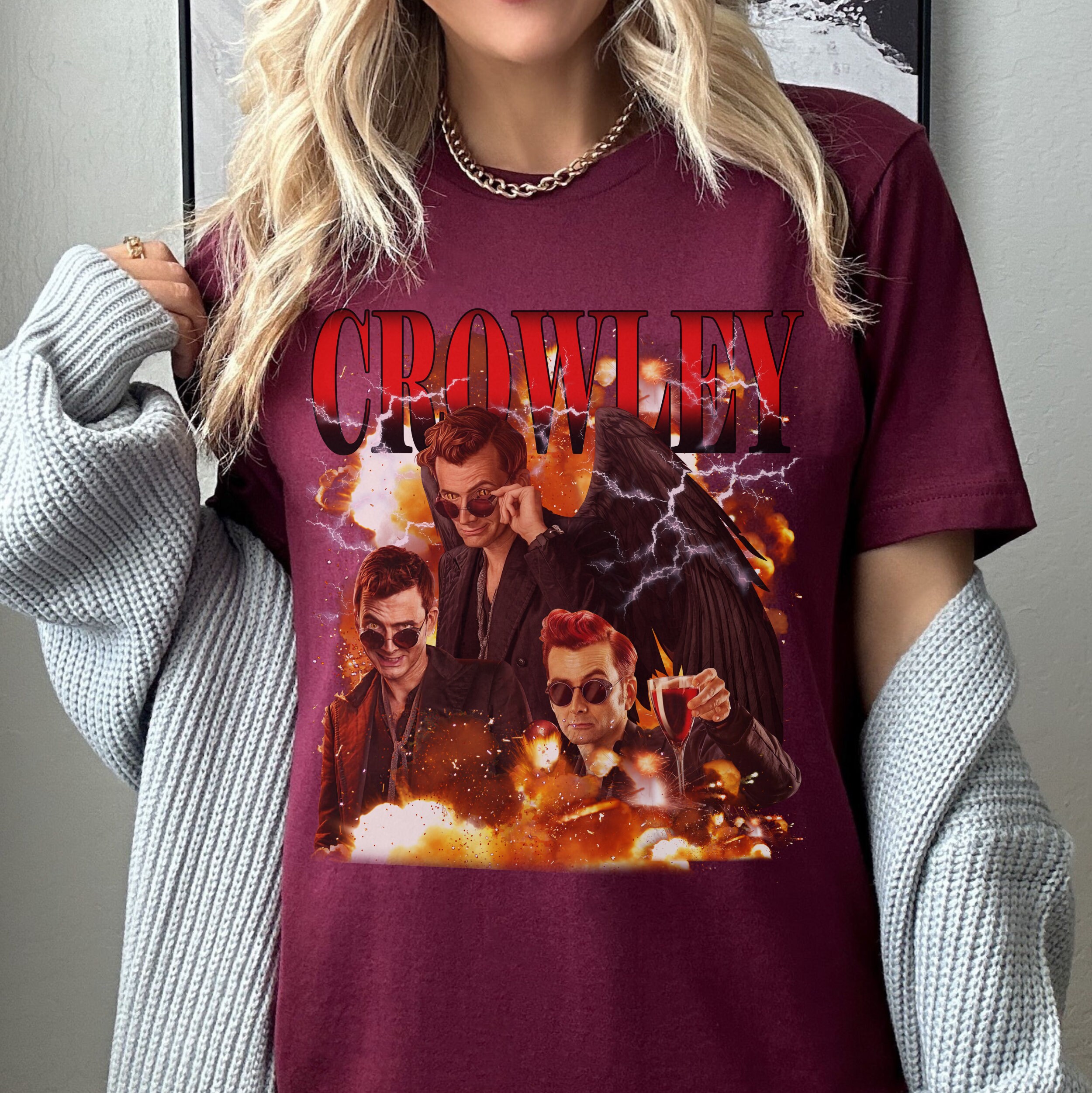 Good Omens Shirt Crowley Y2K Shirt Good Omens T Shirt | Good