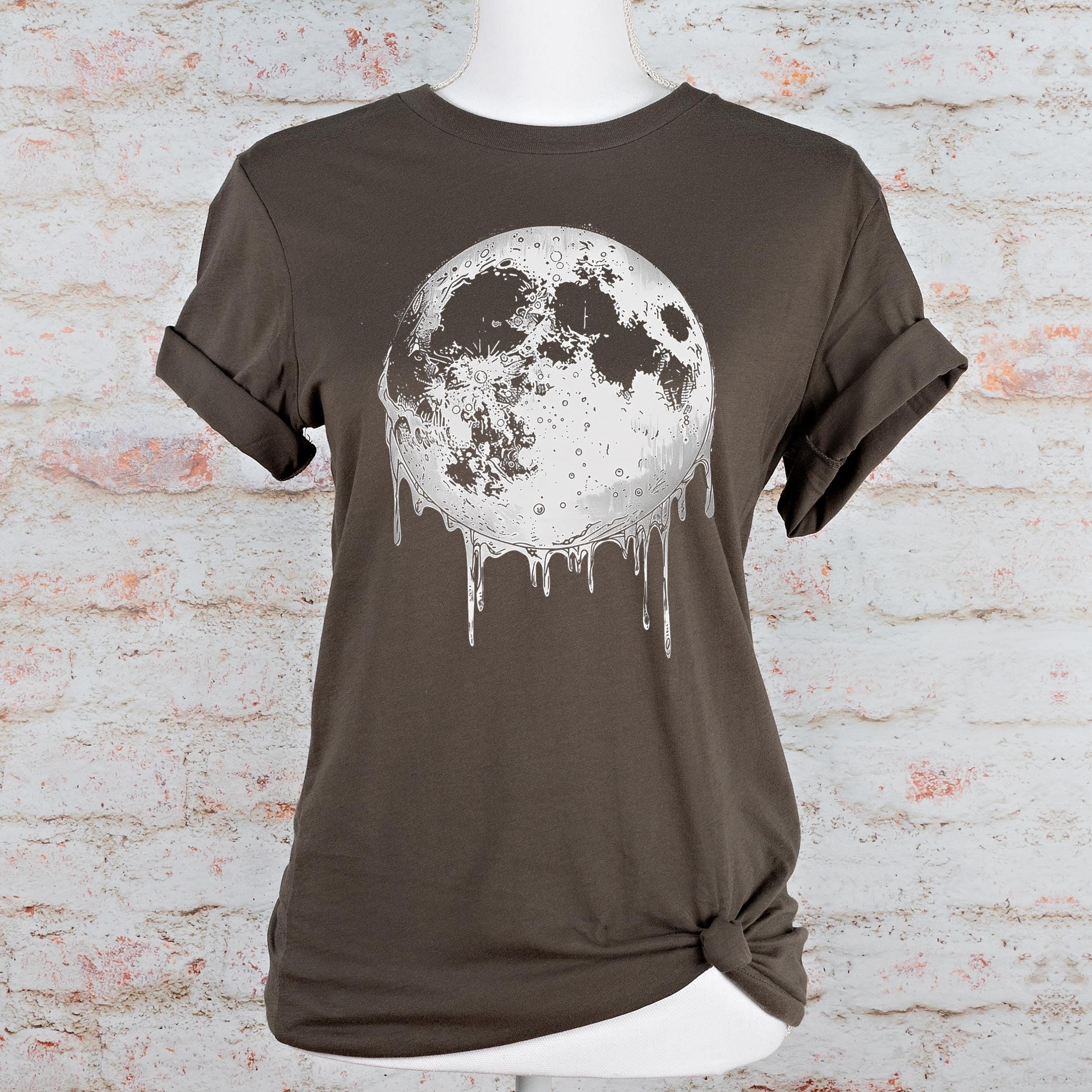 トップス k Melting Moon Shirt | Gothic Lunar Graphic Tee, Witchy Occult