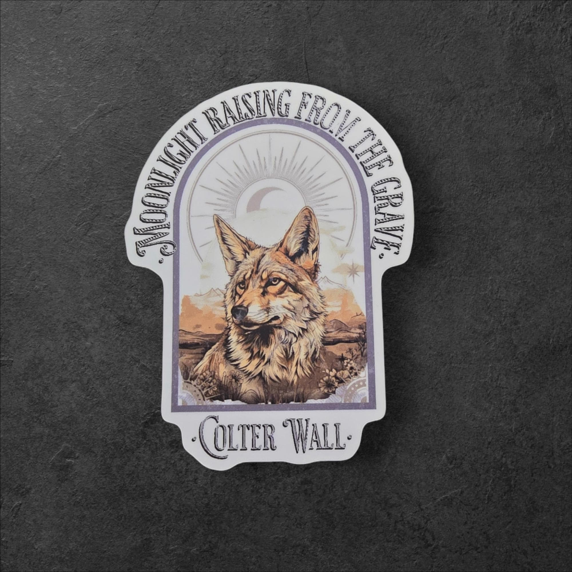 colter wall coyote smoking a cigarette Colter Wall Coyote Sticker: Western Country Music Decal