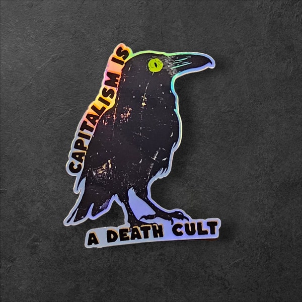 Sticker Kapitalisme is een Death Cult - vintage socialistische vinylsticker