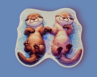 Watercolor Otter Vinyl Sticker – Animal Laptop Decal