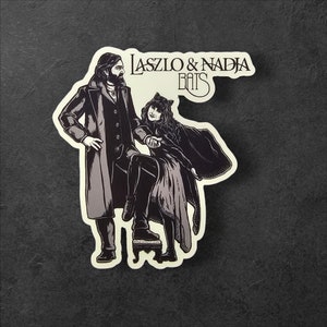 Autocollant en vinyle Ce que nous faisons dans l'ombre : Laszlo et Nadja chauves-souris (3 x 3 pouces)