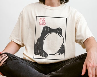 Ukiyo-e Frog T-Shirt: Organic Cotton Japanese Art Tee