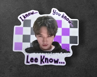 Stray Kids I know, you know, Lee weiß Aufkleber, SKZ Aufkleber, Lee weiß Aufkleber, Linolaufkleber, Skz Aufkleber, streunende Kinder leeknow Aufkleber