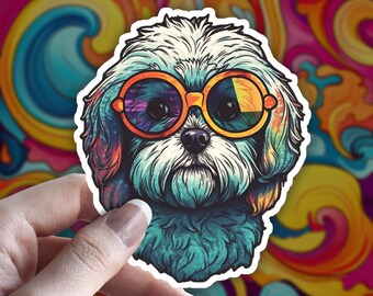 Maltese Puppy Sticker: Waterproof Die-Cut Dog Laptop Decal