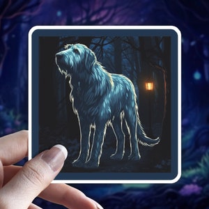 Witchy Irish Wolfhound/Scottish Deerhound Familiar Sticker - Holographic Dog Lover Gift