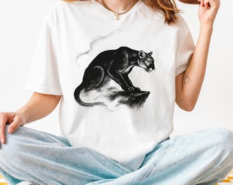 Black Panther Shirt Wild Cat Graphic Tee Nature Lover T-shirt - Etsy