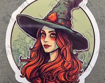 Witch Sticker: Water-Resistant Vinyl Decal for Laptops