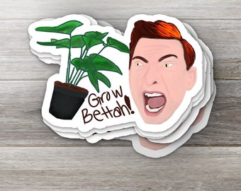 Good Omens Crowley 'Grow Bettah' Sticker - Waterproof Laptop Decal