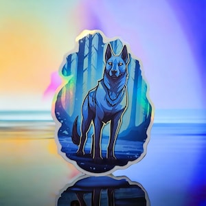 Holographic Belgian Malinois Dog Sticker: Dog Lover Gift