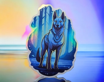 Holographic Belgian Malinois Dog Sticker: Dog Lover Gift