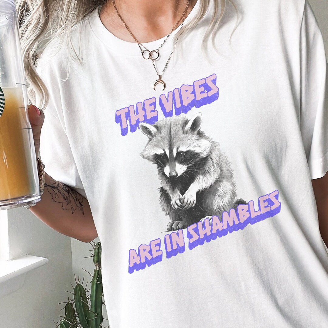 The Vibes Are in Shambles T Shirt Raccoon T Shirt Weird T Shirt Meme T ...