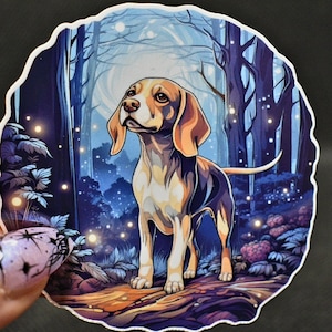 Beagle Familiar Sticker: Hunting Dog Decal, Holographic Option