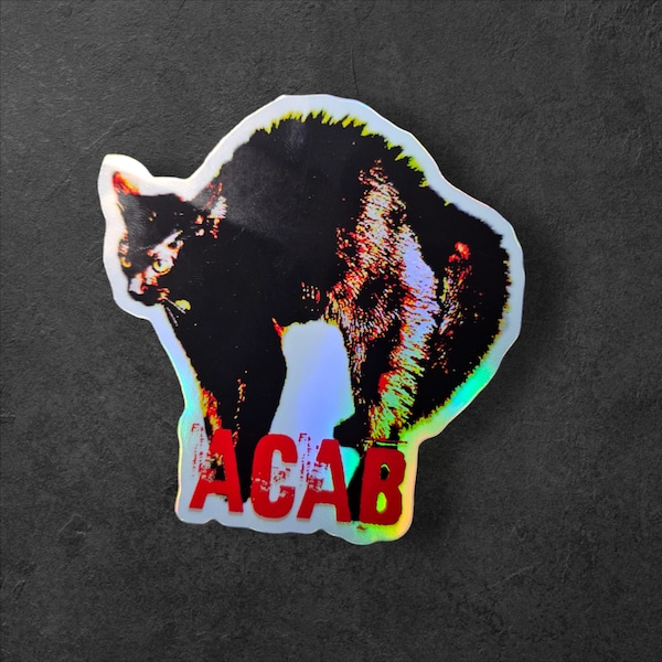 ACAB Cat, College Protest Sticker, anti capitalist, equal rights, meme, leftist sticker, progressive sticker social justice sticker