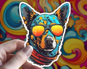 Naklejka Blue Heeler: winylowa tablica naścienna z australijskim psem pasterskim