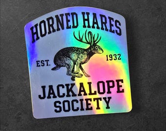 Jackalope Society Sticker: Horned Hare Vinyl Decal - Cryptid Gift
