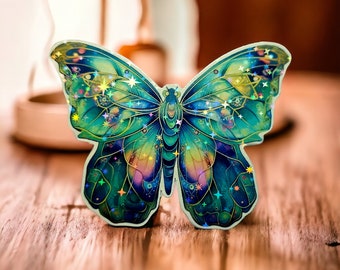 Luna Moth, Butterfly Holographic Sticker, Luna Moth Sticker, Moth Sticker, Laminated Sticker 3x3 in