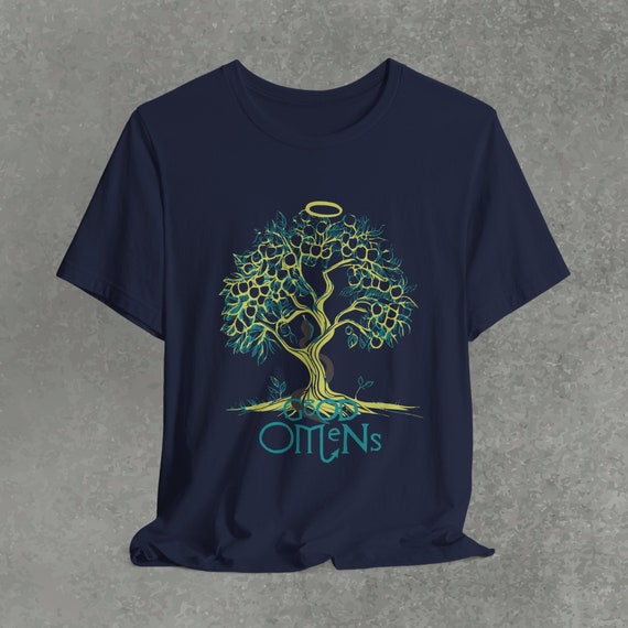 Good Omens Tree of Knowledge T-shirt: Aziraphale & Crowley Doodle
