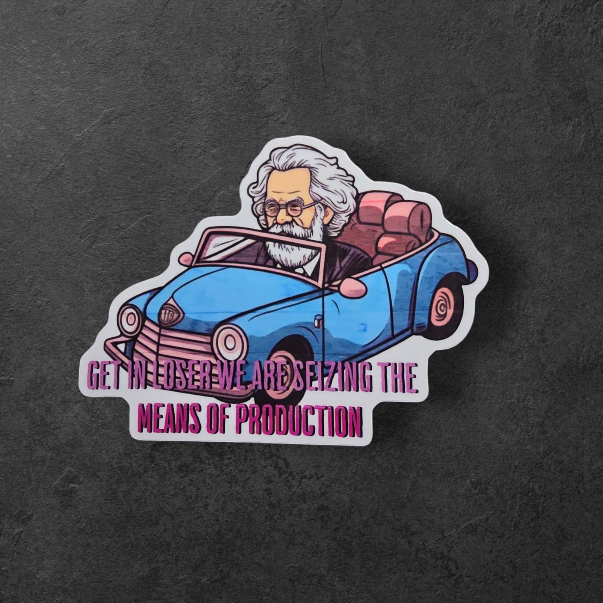 Seize the Means Sticker: Retro Anarchist Karl Marx