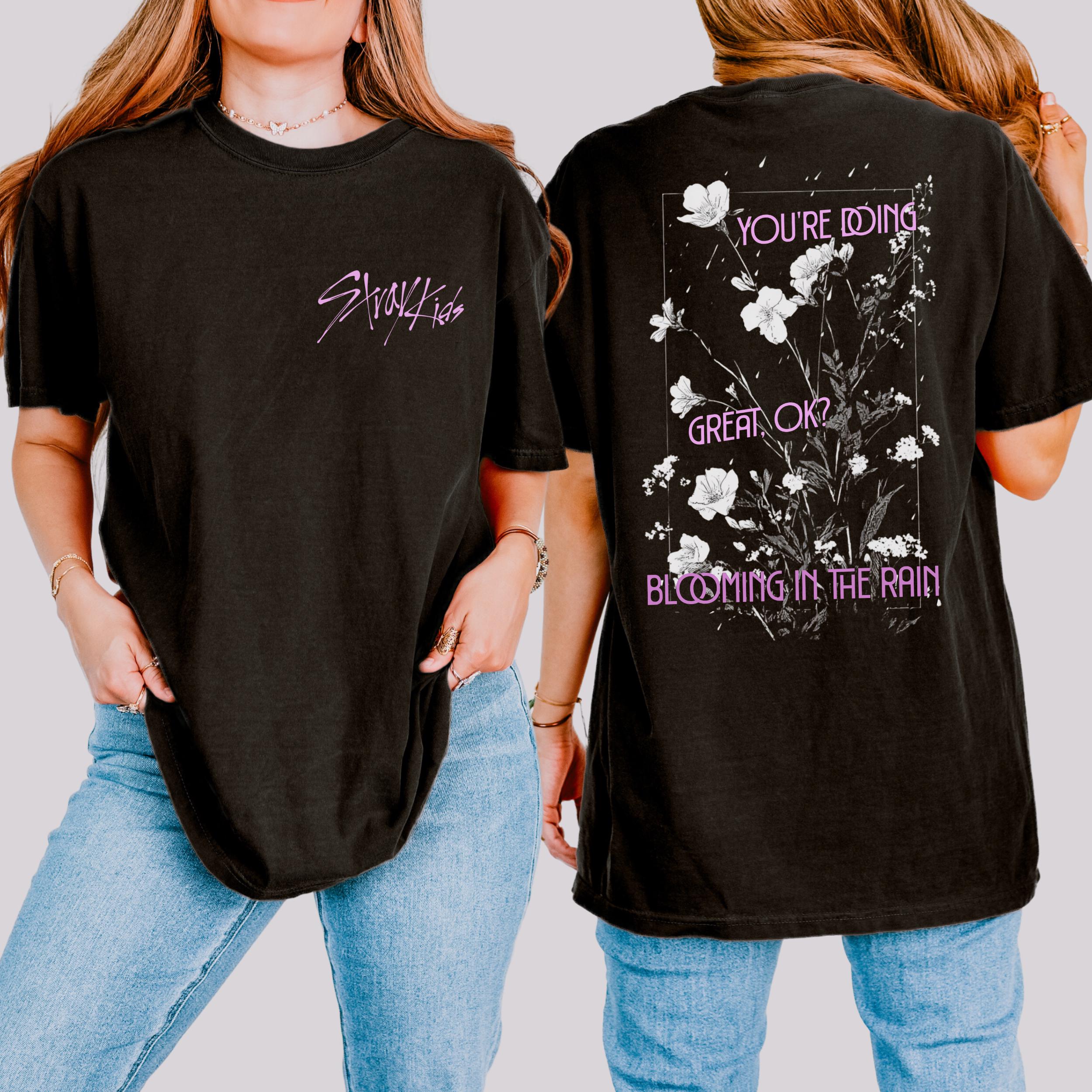 Stray Kids T-shirt 0801, Floral Back Print, K-pop Merch - Etsy