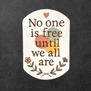 Mutual Aid Vinyl Sticker: Feminist Protest Art, Earth Tone Floral