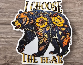 Feminist Bear Vinyl Sticker: Women&#39;s Rights Empowerment Decal