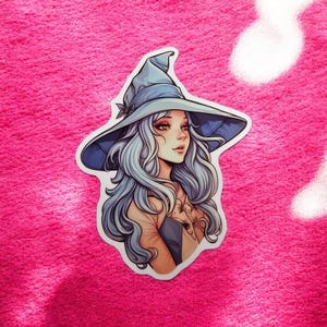 Cute Witch Sticker Water Resistant,  Glossy Sticker, Witchy Sticker, Gift for Her, Gift for Friend, Personalized Gifts, Water Bottle Sticker