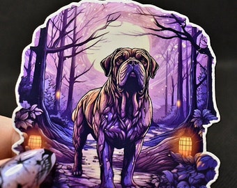 Mastiff Familiar Sticker, English Mastiff  Dog Sticker/ Decal, Holographic Option, Dog Lover Gift