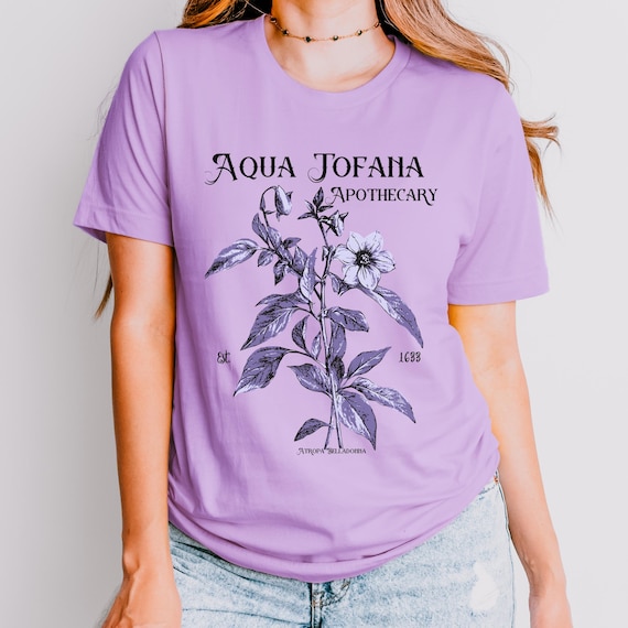 Aqua Tofana Apothecary T-shirt, Belladonna Flower Graphic
