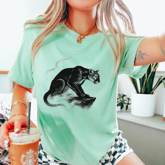 Black Panther Shirt Wild Cat Graphic Tee Nature Lover T-shirt - Etsy