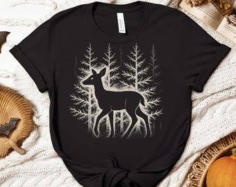 Deer Shirt Forest Graphic Tee Woodland Nature Lover T-shirt - Etsy