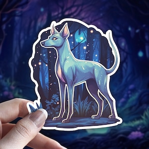 Xoloitzcuintle Sticker: Witchy Mexican Hairless Dog Decal (Holographic Option)