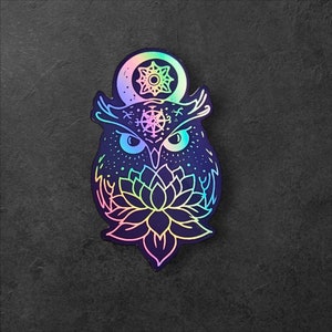 Mystical Owl Sticker: Witchy Water-Resistant Vinyl Decal