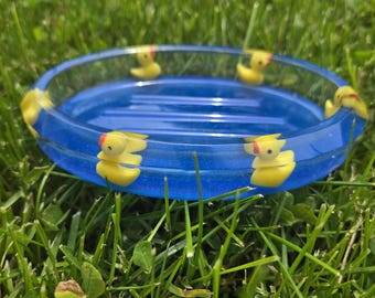 Handmade Rubber Ducky Resin Soap Dish | Bathroom Decor | Kids Bathroom | Guest Bathroom
