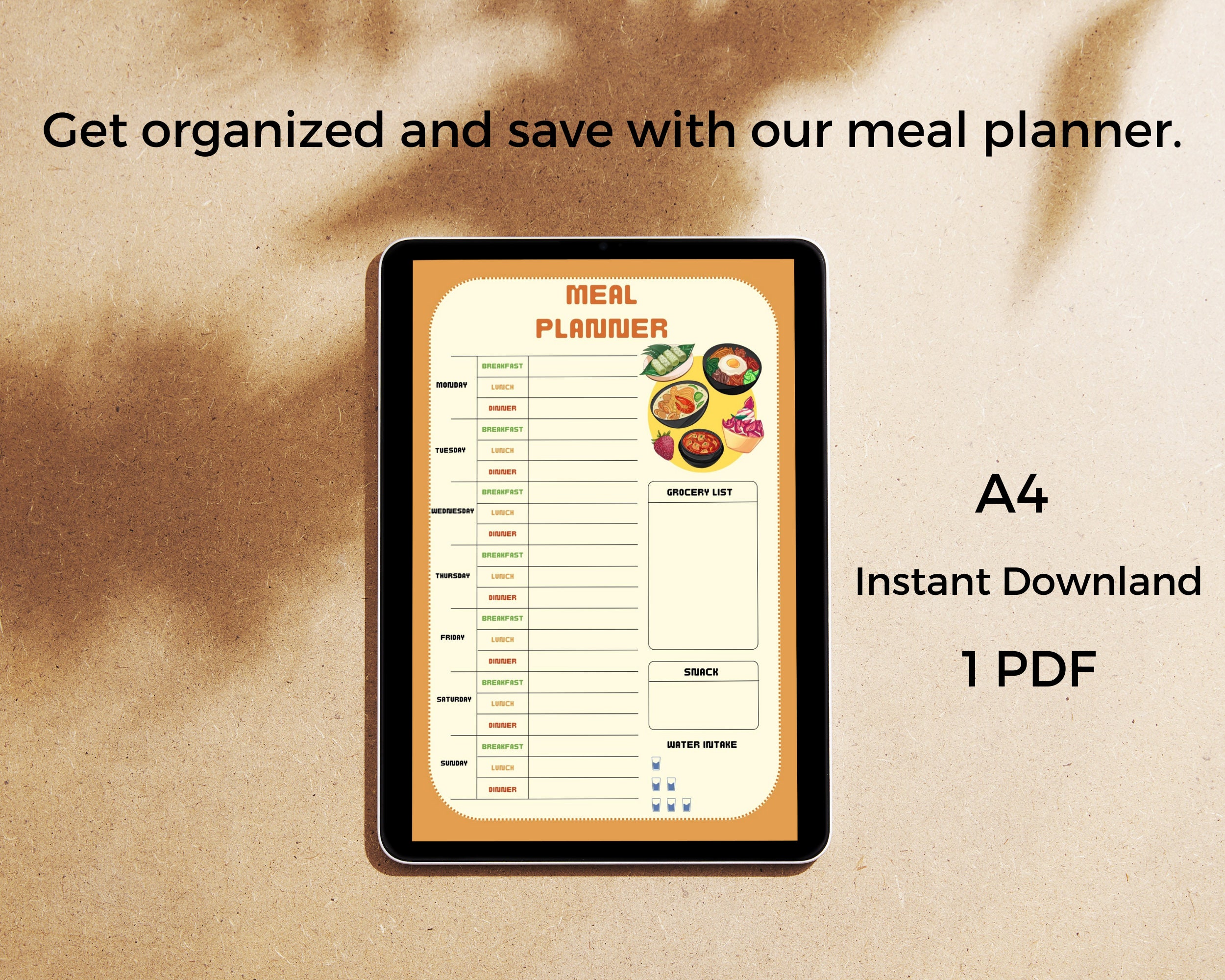 Meal Planner Grocery List Meal Planner Notepaddaily Meal - Etsy