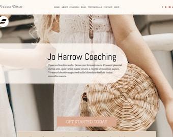 Showit Website For Coach, BOHO Website Template for Life, Business, Fitness, Wellness Coaching, 15 Pages with Blog