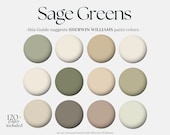 Sherwin-Williams Sage Green Color Palette, 12 Sherwin Williams paint hues for the whole house, modern transitional interior design selection