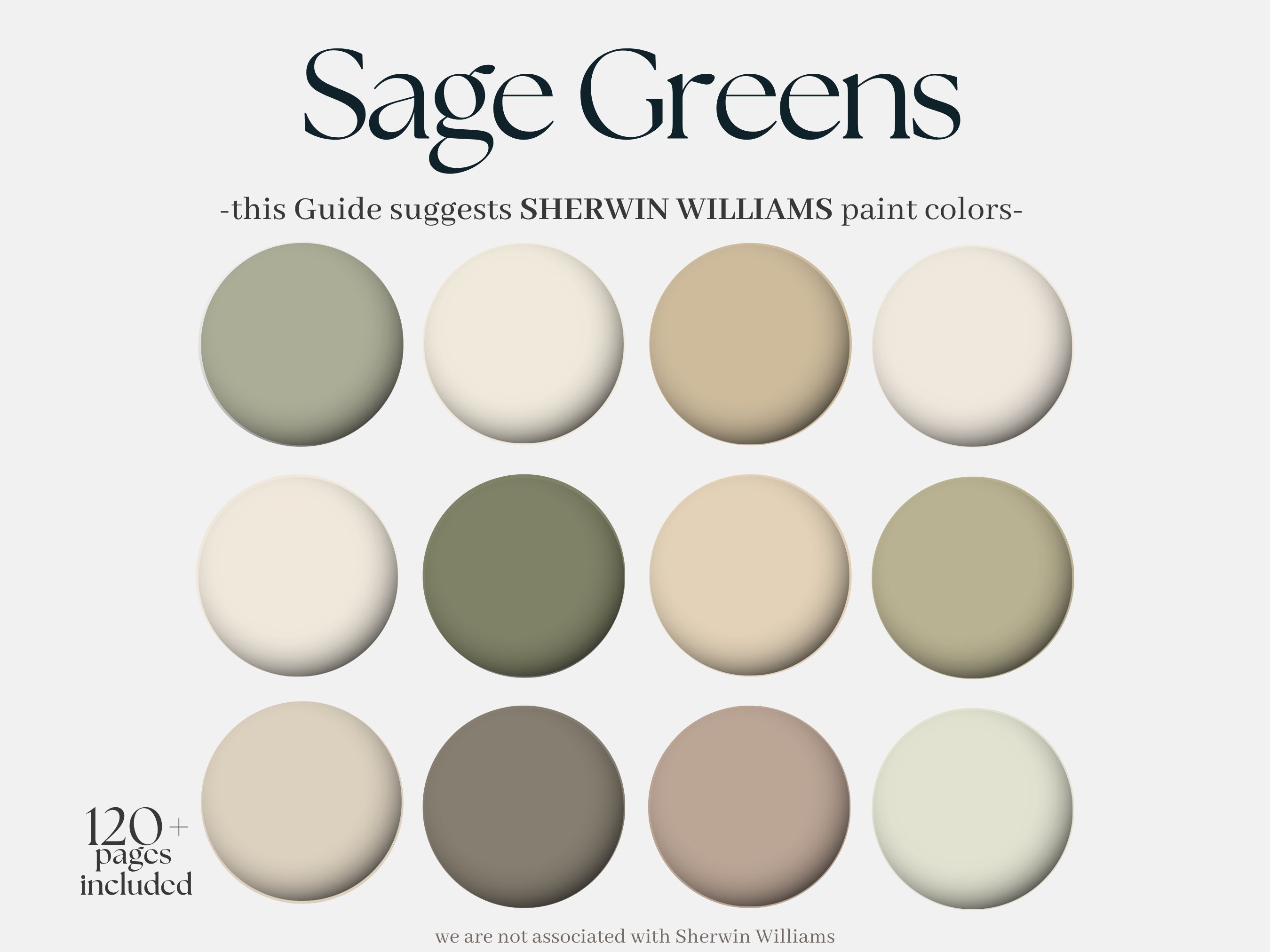Sherwin-Williams Sage Green Color Palette, 12 Sherwin Williams paint hues for the whole house, modern transitional interior design selection