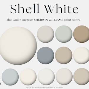 Sherwin-Williams Coastal Color Palette: Shell White, 12 Sherwin Williams paint shades for the whole home, interior design bright beach house