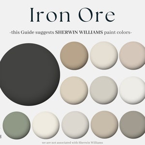 Sherwin-Williams Color Designer Palette: Iron Ore, 12 Sherwin Williams Paint for the whole house, design your Modern interior neutral home